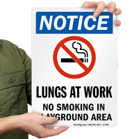 No Smoking In Playground Area Sign (with Graphic)