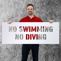 No Swimming No Diving Pool Stencil