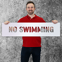 No Swimming Stencil