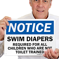 Notice Swim Diapers Required Sign