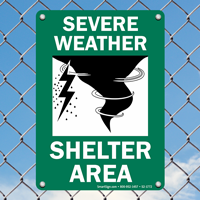 Severe Shelter Area Sign