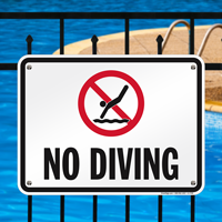 No Diving Sign for Arizona, Arkansas, California & Florida