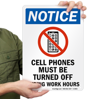 Cell Phones Must Be Turned Off Notice Sign
