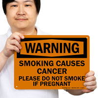 Warning Smoking Causes Cancer Sign