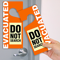 Two Sided Evacuated Do Not Search Glow Hang Tag