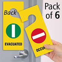 Evacuated / Occupied Two Sided Door Hanger