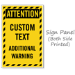 Attention Add Text and Warning Custom Sidewalk Sign