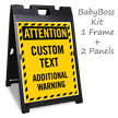 Attention Add Text and Warning Custom Sidewalk Sign