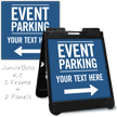 Custom Event Parking Sign Insert, Directional Arrows