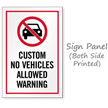 Custom No Vehicles Allowed Sidewalk Sign