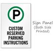Custom Reserved Parking Sidewalk Sign Insert
