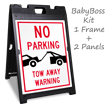 No Parking Tow Away BigBoss Portable Custom Sidewalk Sign