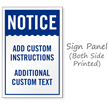 Notice Add Instructions and Text Custom Sidewalk Sign
