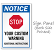Notice Stop Add Warning and Instructions Custom Sidewalk Sign
