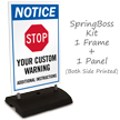 Notice Stop Add Warning and Instructions Custom Sidewalk Sign