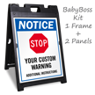 Notice Stop Add Warning and Instructions Custom Sidewalk Sign