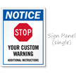 Notice Stop Add Warning and Instructions Custom Sidewalk Sign