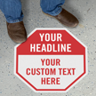 Add Your Text Custom Octagon SlipSafe Floor Sign