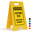 Attention Add Warning Text Custom Standing Floor Sign
