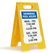 Swimming Pool Hours Custom Standing Floor Sign