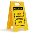 Custom Attention Striped Border Sign