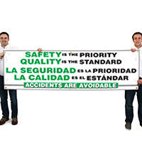 Safety Priority, Quality Standard Bilingual Banner