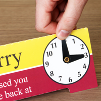 Sorry Missed You Be Back Clock Sign