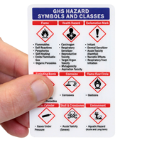 GHS Hazard Symbols And Classes Wallet Card, 2-Sided