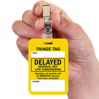 Delayed Serious, Not Life Threatening Triage Tag