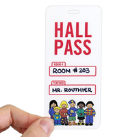 School Hall Pass Tag, School Kids Symbol