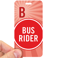 Bus Rider Pass Backpack Tag for Schools