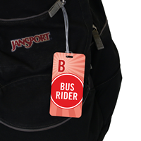 Bus Rider Pass Backpack Tag for Schools