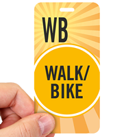 Walk/Bike Abstract Triangle Design Pass Backpack Tag