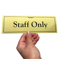Staff Only Gold DiamondPlate™ Door Sign