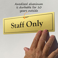 Staff Only Gold DiamondPlate™ Door Sign
