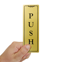 Push Gold DiamondPlate™ Door Sign