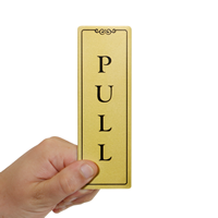 Pull Gold DiamondPlate™ Door Sign