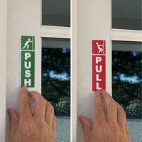 Push Pull DiamondPlate Anodized Door Sign