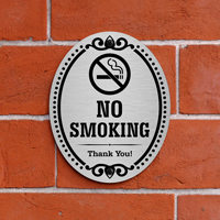 No Smoking Thank You DiamondPlate Door Sign