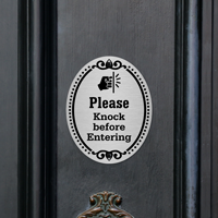 Please Knock Before Entering DiamondPlate Door Sign