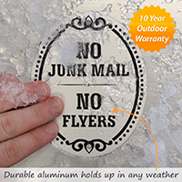 No Junk Mail No Flyers DiamondPlate Door Sign