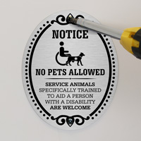Notice No Pets Allowed DiamondPlate Door Sign