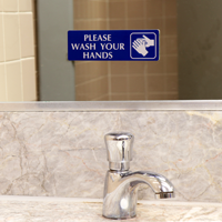 Please Wash Your Hands Diamond Plate Door Sign