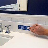 Employees Must Wash Hands Diamond Plate Door Sign