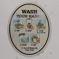 Wash Your Hands Diamond Plate Door Sign