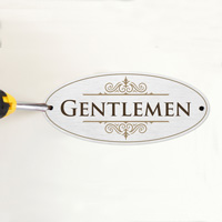 Gentlemen DiamondPlate™ Door Sign