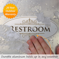 Restroom DiamondPlate™ Door Sign