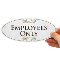 Employees Only DiamondPlate™ Door Sign