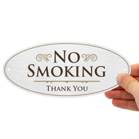 No Smoking, Thank You DiamondPlate™ Door Sign