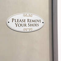 Please Remove Your Shoes DiamondPlate™ Door Sign
